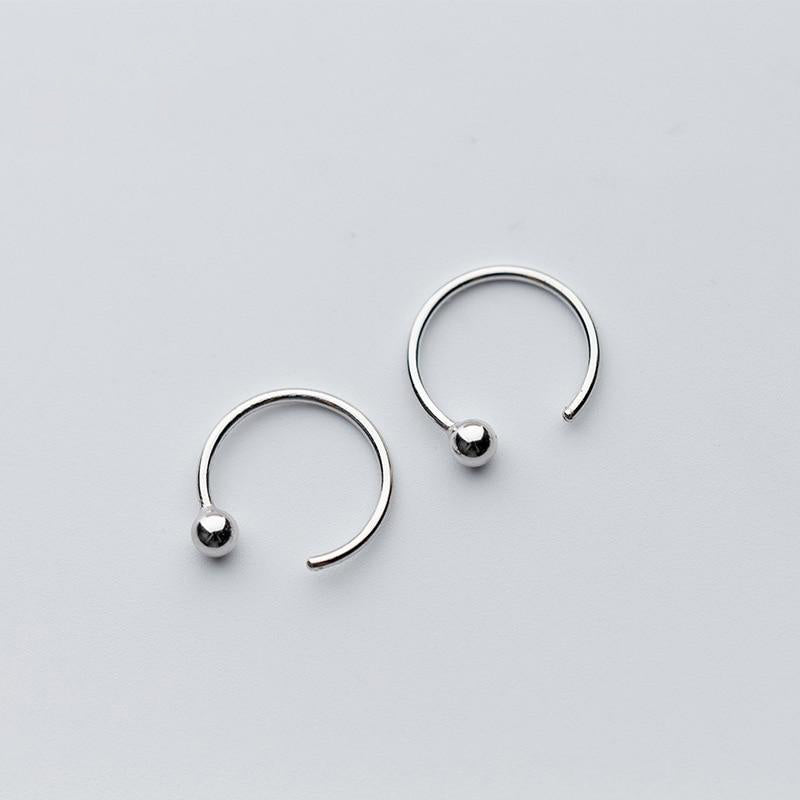 Lourdai Round Bead Simple Hoop Earring