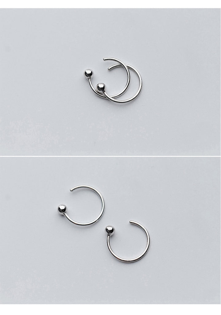 Lourdai Round Bead Simple Hoop Earring