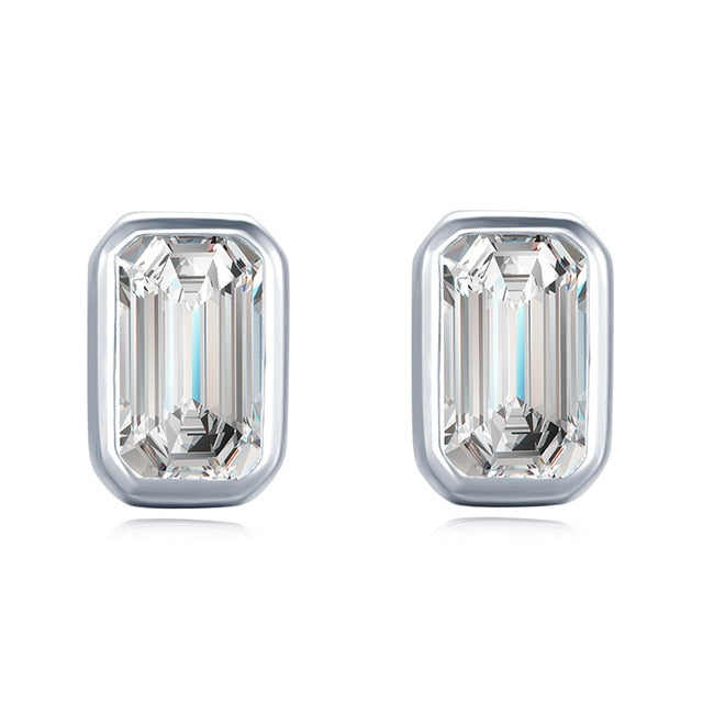 Lourdai Emerald Cut Zirconia Stud Earring