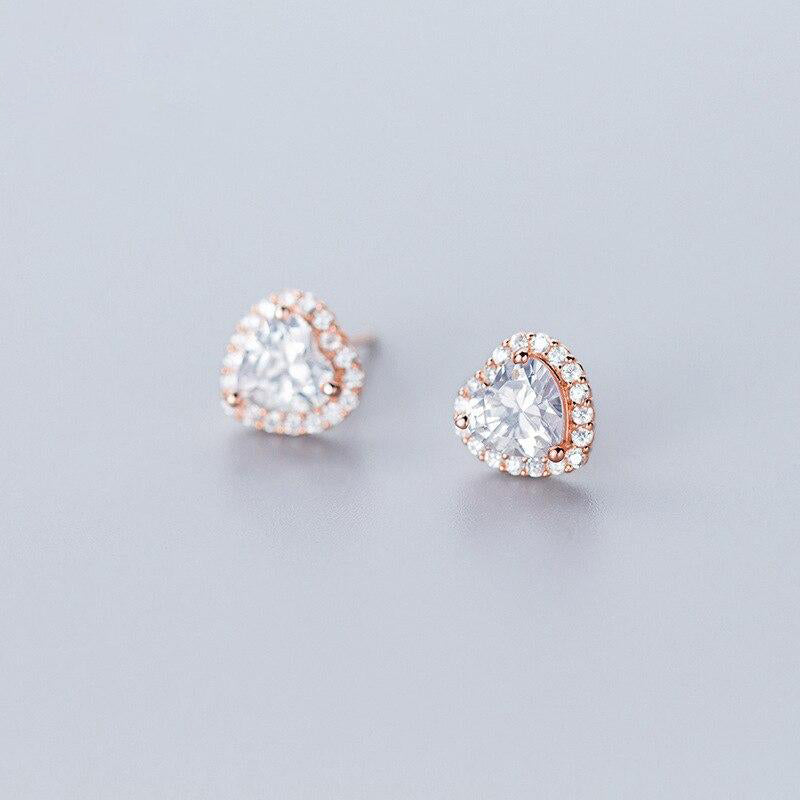 Lourdai AAA Zircon Heart Stud Earring