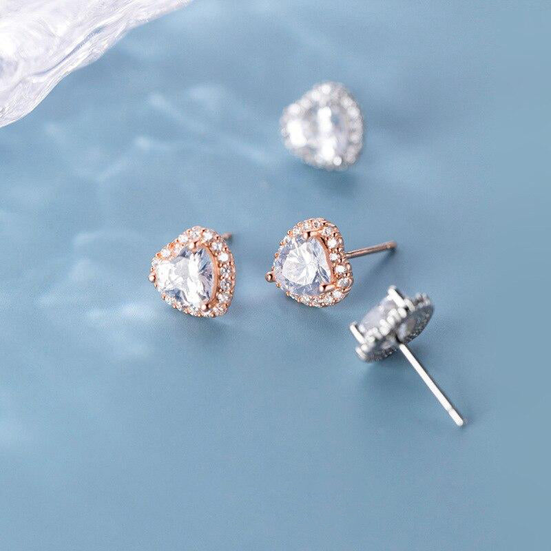 Lourdai AAA Zircon Heart Stud Earring