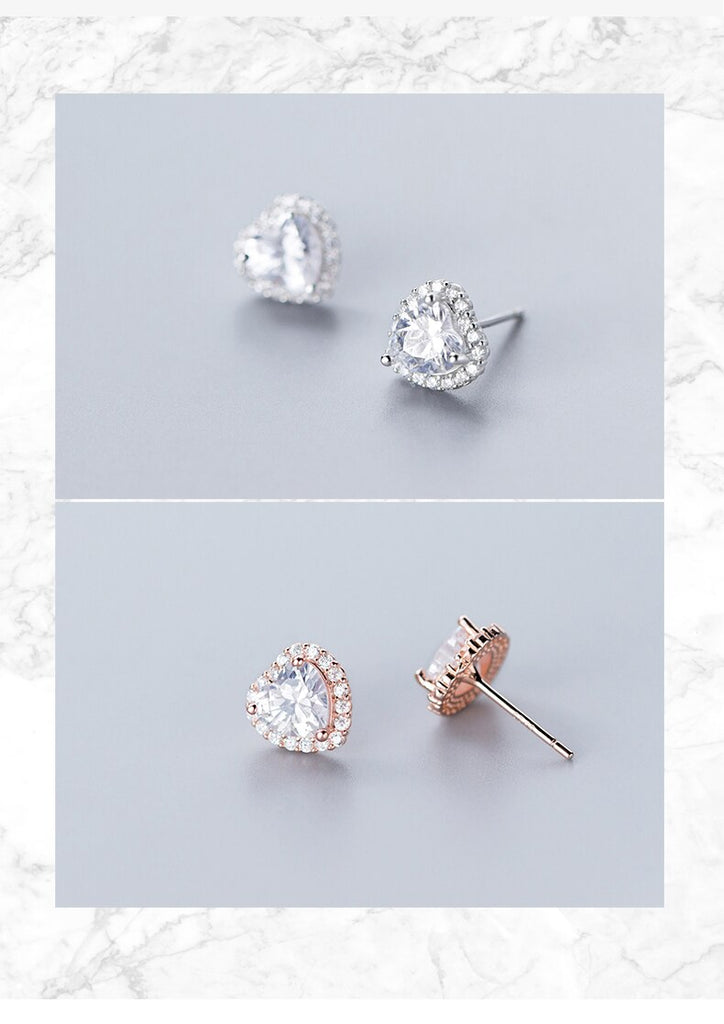 Lourdai AAA Zircon Heart Stud Earring