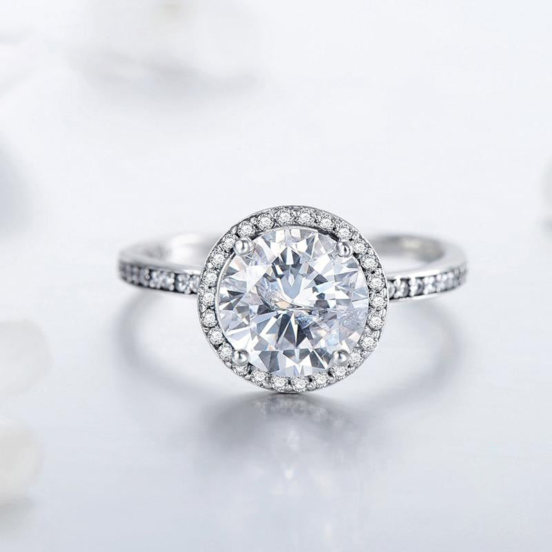 Lourdai Round Clear CZ Fashion Ring